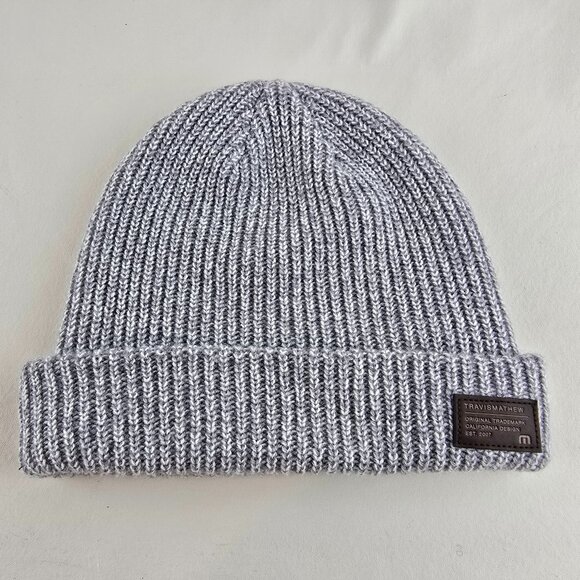Travis Mathew Beanie Mens One Size Gray Knit Winter Hat Acrylic Golf  Takedown G - Picture 1 of 6